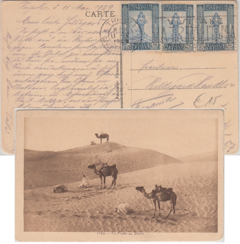 Ital. Libyen - 3x25 C. Freimarke Karte Tripolis - Bielefeld 1929