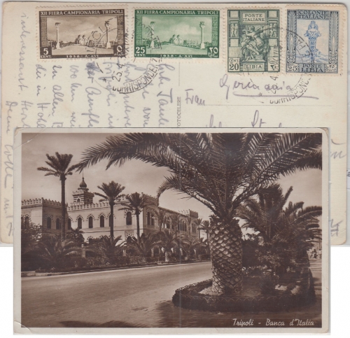 Ital. Libyen/Tripolitanien - 5+25 C. Mustermesse u.a. Karte Tripolis 1938