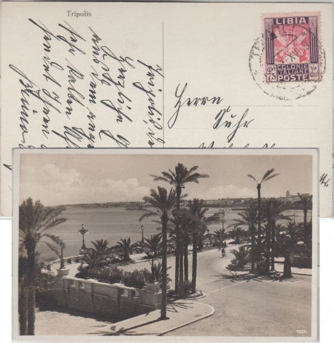 Ital. Libyen - 75 C. Freimarke Karte Tripolis - Wilhelmshaven 1938