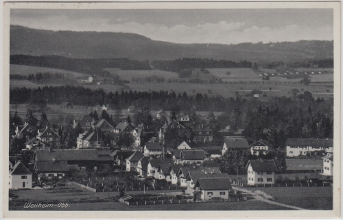 Bayern - Weilheim Ortsansicht sw-AK gelaufen ca. 1940