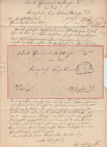 Bayern - Starnberg 15/7 HKS Dienstbrief Aufkirchen - München 1865