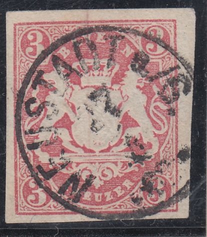 Bayern - Neustadt a/S 27/4 22mm-Zier-K1 3 Kr. Wappen/geschn.