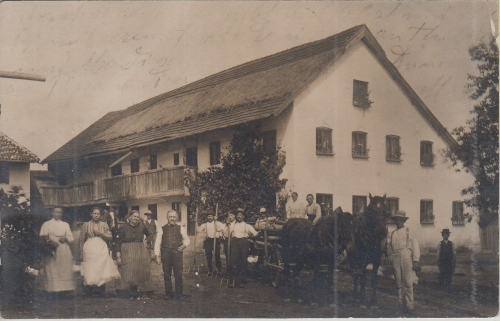 Bayern - Kronwinkl Bauernhaus priv. Fotokarte gelaufen 1912