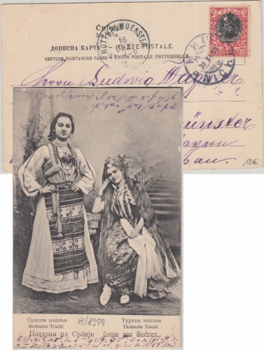 Serbien/Bayern - Nisch 1913 Ansichtskarte (Tracht) n. Rotthalmünster