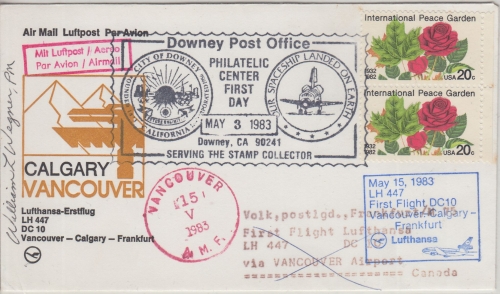 USA - LH-Erstflug Vancouver FFM DC10 Zuleitungspost SST Downey 3.5./15.5.1983