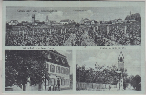 Bayern/Pfalz - Zell Wirtschaft etc. sw-Mehrbild-AK gelaufen 1916