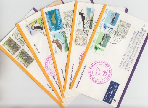 Färöer - LH-Erstflug Dakar Santiago de Chile DC10 Zuleitung 1.5.1978 - 5 Belege