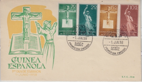 Span. Guinea - 75 J. Katholische Mission Schmuck-FDC EST Santa Isabel 1.619.58