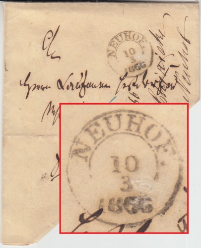 Thurn&Taxis - Neuhof 10.3.1866 K2 Portobrief n. (?)