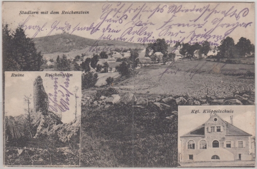 Bayern - Stadlern Klöppelschule etc. sw-Mehrbild-AK gelaufen 1910