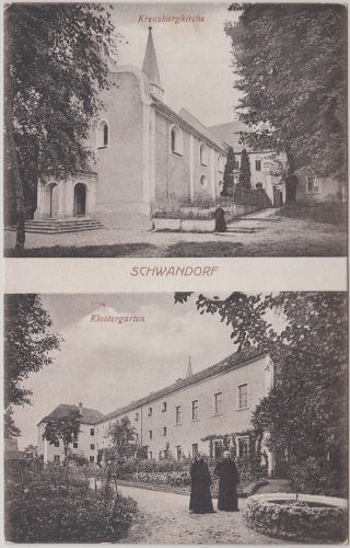 Bayern - Schwandorf Klostergarten tec. sw-Mehrbild-AK ungelaufen ca. 1910