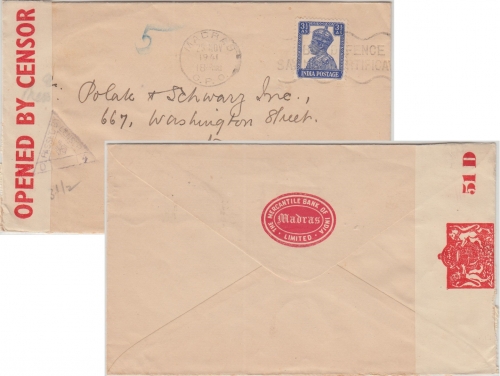 Indien - 3 A. 6 P. Kamelpostreiter Zensurbrief n. HOLLAND Dehli - Zaandam 6.3.40