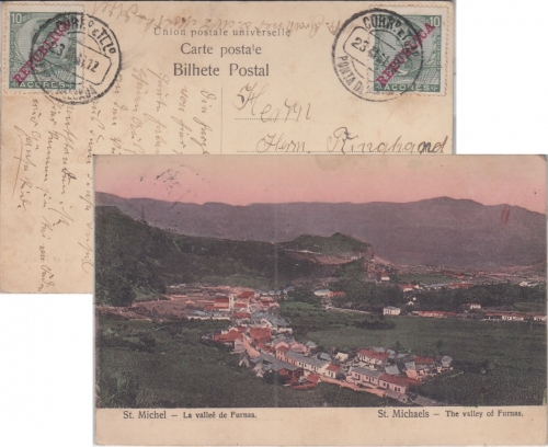Azoren - 2x10 R. Mauel/Republica AK St. Michel Ponta Delgado - Wandsbeck 1911