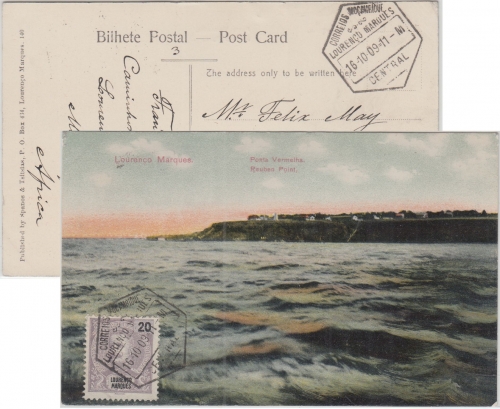 Lourenco Marques - 20 R. Carlos I. Karte farb. AK Reuben Point n. Dresden 1909
