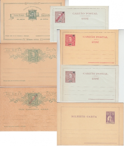 Portug. Guinea - ex 1895/1914 - 7 Ganzsachen (Karten/Kartenbriefe) ungebraucht
