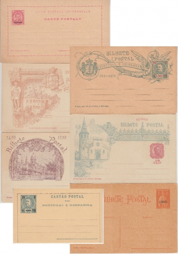 Azoren - ex 1887/1918 - 7 Ganzsachen (Karten/Kartenbriefe) ungebraucht