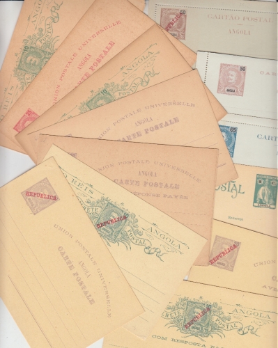 Angola - ex 1903/1914 - 13 Ganzsachen (Karten/Kartenbriefe) ungebraucht