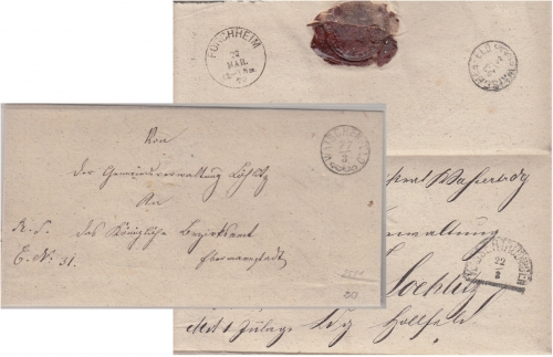 Bayern - Waischenfeld 27/3 Zier-K1 Dienstbrief "Wendekuvert" Löhlitz 1870