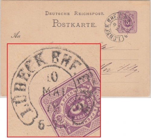 DR - Lübeck Bhf. E.P.B. 10. MAI 78 Hufeisen-Stpl. 5 PfgE. Ganzsache n. Mölln