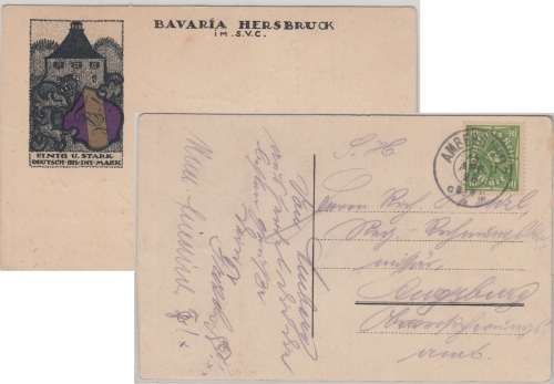 Bayern - Hersbruck Bavaria im SVC Studentenkarte gelaufen 1923