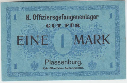 DR - Kulmbach Plassenburg 1 Mark kassenfrischer Geldschein Lagergeld 1.Weltkrieg