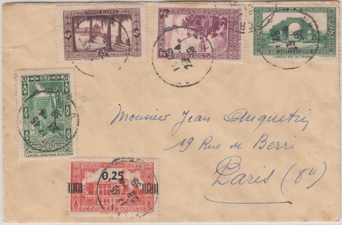 Algerien - 40 C. Landschaften u.a. Brief Oran - Paris 1939