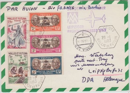 Wallis & Futuna - Zuleitungspost Leipziger Frühjahrsmesse SF Leipzig - Prag 1963