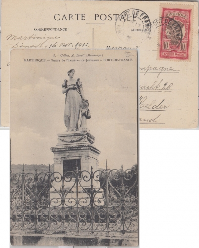 Martinique - 10 C. Eingeborene Ansichtskarte n. HOLLAND Fort de France 1915
