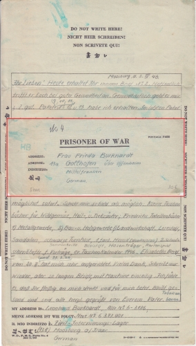All.Bes. - Lager Moosburg Zivilinternierter Brief n. Gollhofen ü. Uffenheim 1946