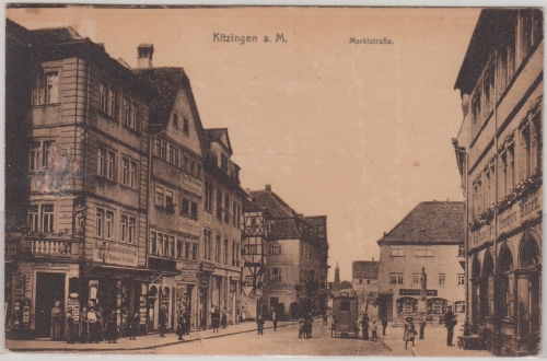 Bayern - Kitzingen Marktstraße sw-Ansicht gelaufen 1919