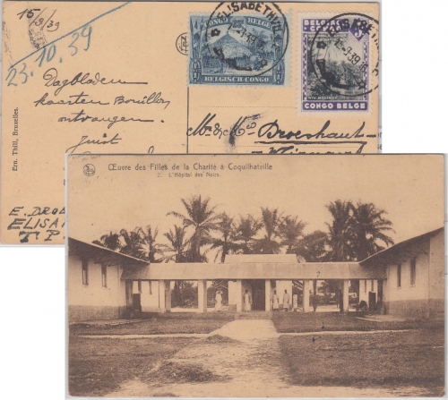 Belgisch Congo - 5 C. Tourismus ua. AK (Coquilhatville) Elisabethville Gent 1939