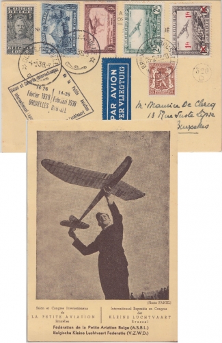 Belgisch Congo - Congres Int. Aviation Erstflug brüssel Coquilhatville 1938