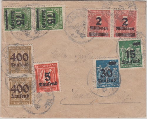 DR-Infla - 2x2 Mio./5 Tsd. Ziffer u.a. Brief Eisenbach 12. OCT 23