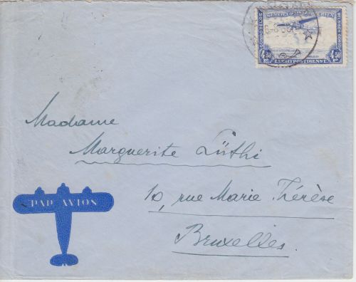 Belgisch Congo - 4,50 Fr. Flugpostausgabe Luftpostbrief Kabare - Brüssel 1938