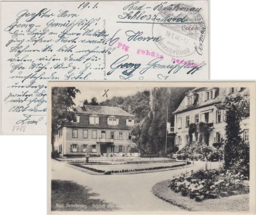All.Bes. - Bad Brückenau 19.1.46 Pfg. Gebühr bezahlt SKS-L1 Karte n. Lörrach