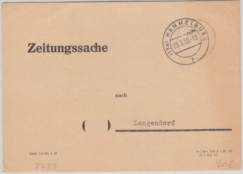 BRD - Hammelburg 1958 Zeitungssache n. Langendorf