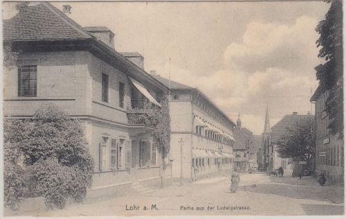 Bayern - Lohr Ludwigstraße sw-Ansichtskarte gelaufen 1911