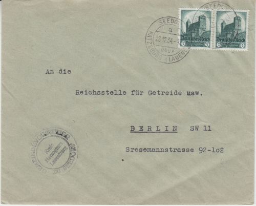 DR - Seedorf ü. Ratzeburg Poststelle I Brief n. Berlin 1934