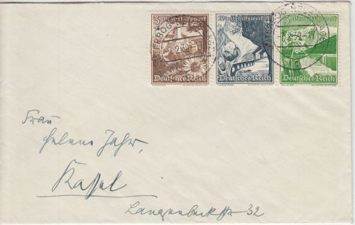 DR - Jüterbog Neues Lager 7.2.39 3+4+5 Pfg. WHW Brief n. Kassel