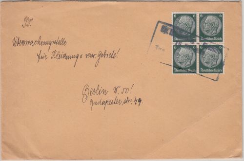 DR/Sudetenland - Bp. Reichenberg Liebenau 16. SEP 39 Bahnpost-Notstempel Brief