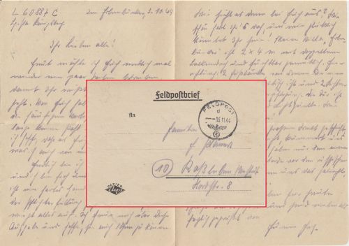 DR - Fp.Nr. L60887C Fallschirmjäger H.Göring Brief n. Roßleben 5.11.44