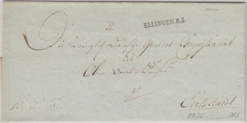 Bayern - Ellingen R3 L1 Dienstbrief Weissenburg - Eichstädt ca. 1810