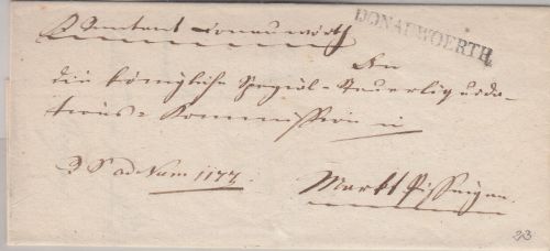 Bayern - Donauwörth L1 Dienstbrief n. Markt (?) ca. 1835