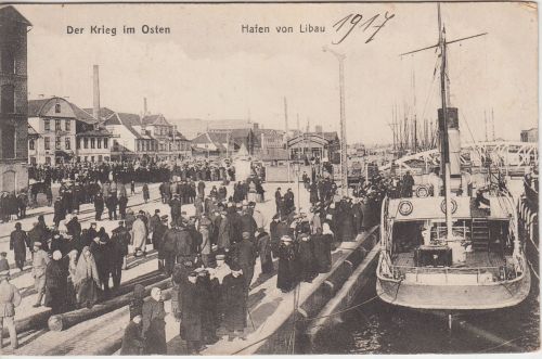 Lettland - Libau Liepāja Hafen sw-AK geschrieben/Feldpost 1917