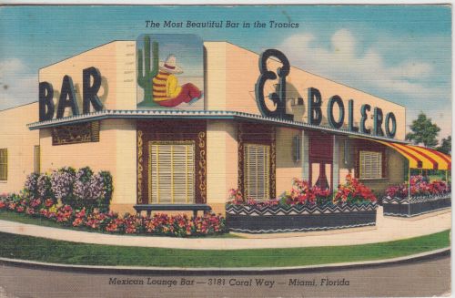 USA/Florida - Miami El Bolero Mexican Lounge Bar farb. AK gelaufen 1955