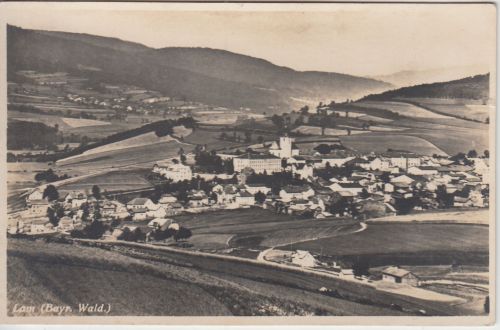 Bayern - Lam Ortsansicht sw-Fotokarte gelaufen 1928