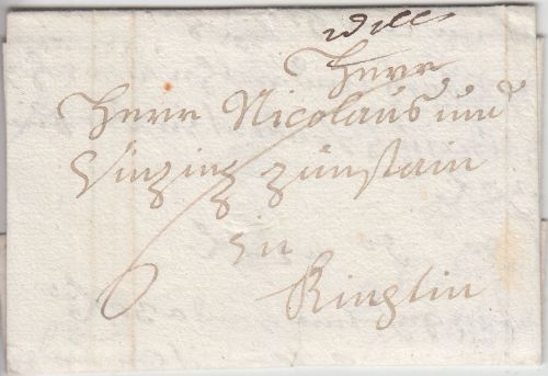 Bayern - Dillingen 1796 Portobrief n. Kempten (?) - mit Inhalt