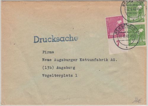 All.Bes./Währungsreform - 2x10+40 Pfg. Arbeiter Drucksache Remscheid 22.6.48