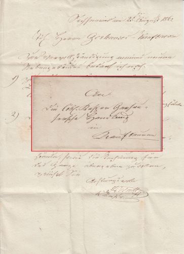 Bayern - Sachsenried (Schongau) Botenbrief n. Kaufbeuren 1862 - mit Inhalt