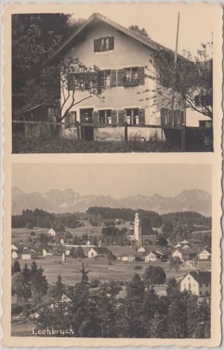 Bayern - Lechbruck Haus Pult private sw-Fotokarte ca. 1950 ungelaufen